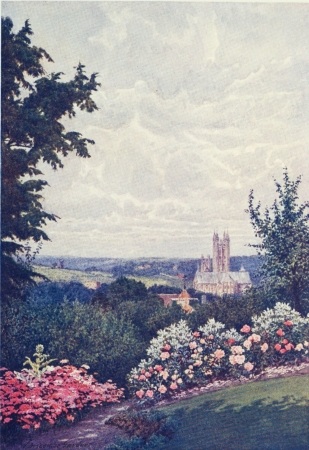 Image unavailable: THE CATHEDRAL, ST MARTIN’S CHURCH TOWER, AND HARBLEDOWN

From the Priory Garden, Canterbury