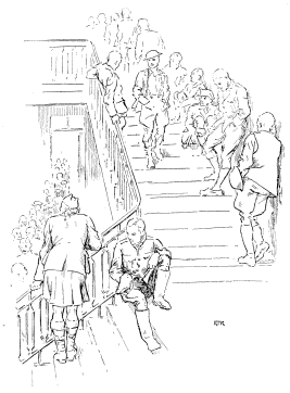 Image unavailable: THE QUEUE OUTSIDE THE PAYMASTER’S OFFICE.

[To face page 62.

