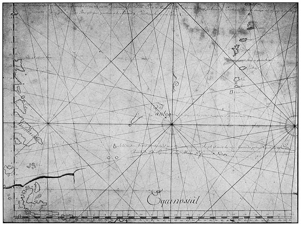 Map of portion of the Palaos Islands, discovered 1710 by expedition under Francisco Padilla; drawn by Jos&eacute; Somera, chief pilot