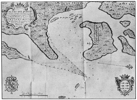 Chart of the port of Sisiran, in the province of Camarines; photographic facsimile from Arandia&rsquo;s Ordenanzas de marina (Manila, 1757)