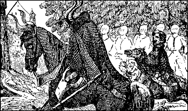 Illustration: ...did wear a
pair of Goat’s horns on their brows.