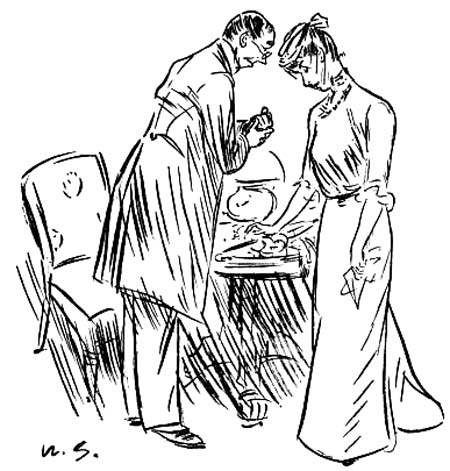 Monsieur Bouchard tried to reassure her—her
timidity was constitutional