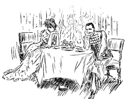 As Léontine and her husband sat opposite
each other—each felt like a
criminal