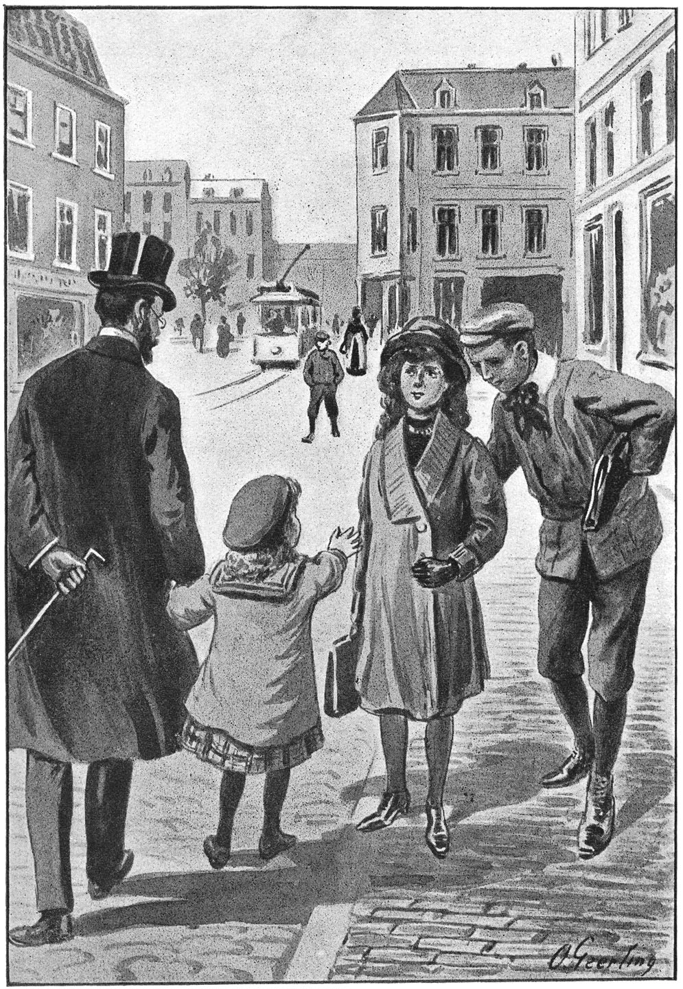 „Annie, Annie,” riep zij vroolijk. „Ga je mee?”
