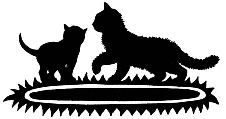 Two cats on a rug